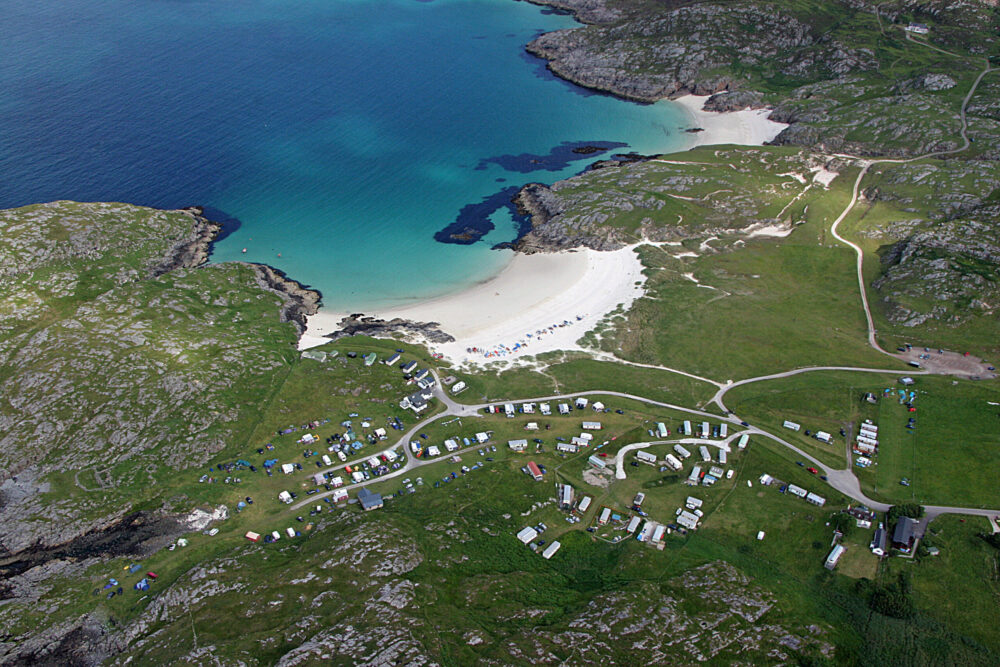 Aerial View of Shore Caravan Site Achmelvich